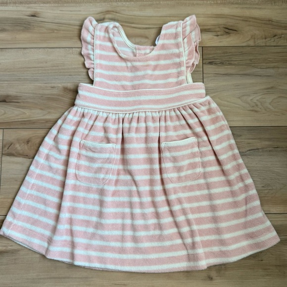Minnow Pink and White Striped Kids Terrycloth Dress size 2T - Picture 1 of 2